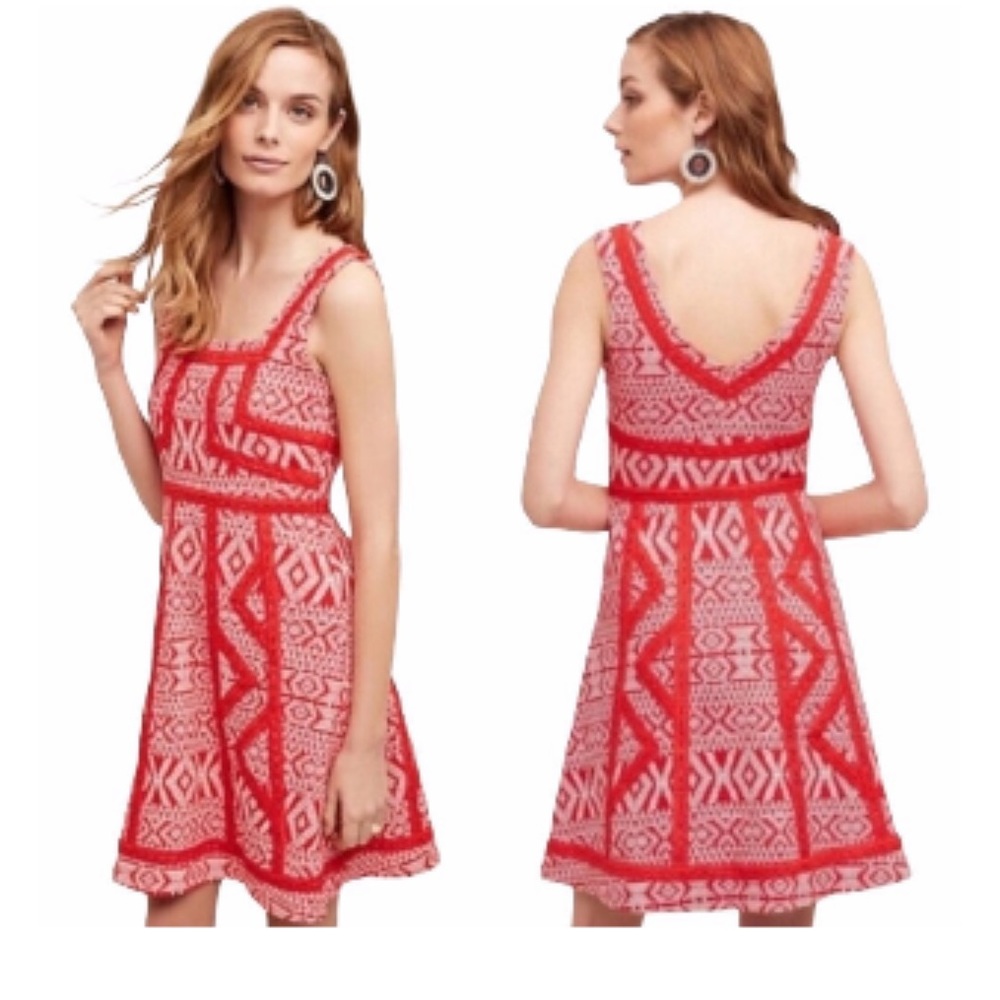 Anthropologie Maeve Emma Fit and Flare Dress